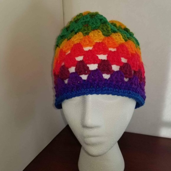 Rainbow beanie Winter Hat - Picture 2 of 5